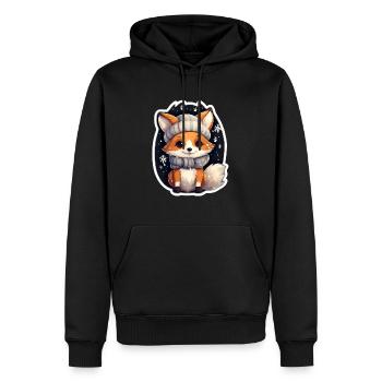 Fuchs in Winternacht - Männer Premium Bio Hoodie - Schwarz - Vorne - Nico (187cm)