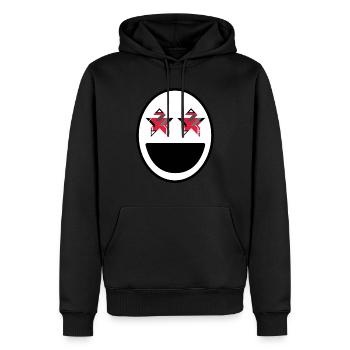 Großes Lächeln - Männer Premium Bio Hoodie - Schwarz - Vorne - Nico (187cm)