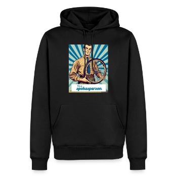 Spokesperson 2 - Männer Premium Bio Hoodie - Schwarz - Vorne - Nico (187cm)