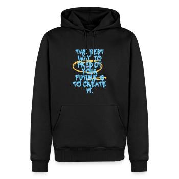 Nice Quotes: The best way to predict your future.. - Men’s Premium Organic Hoodie - black - Front - Nico (187cm)