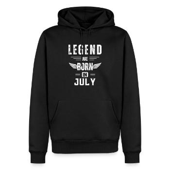 Legenden werden im Juli geboren - Männer Premium Bio Hoodie - Schwarz - Vorne - Nico (187cm)