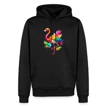 Flamingo Pride Black - Männer Premium Bio Hoodie - Schwarz - Vorne - Nico (187cm)