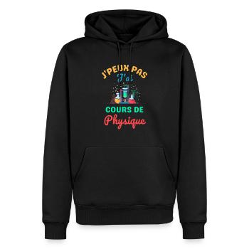 Cours de physique - Sweat à capuche Premium bio Homme - noir - Devant - Nico (187cm)