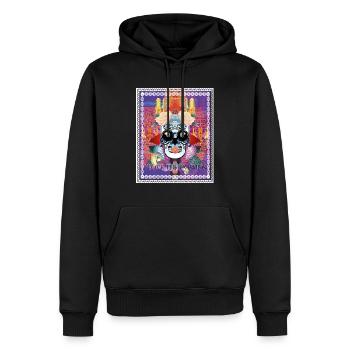 Crâne Violet - Sweat à capuche Premium bio Homme - noir - Devant - Nico (187cm)