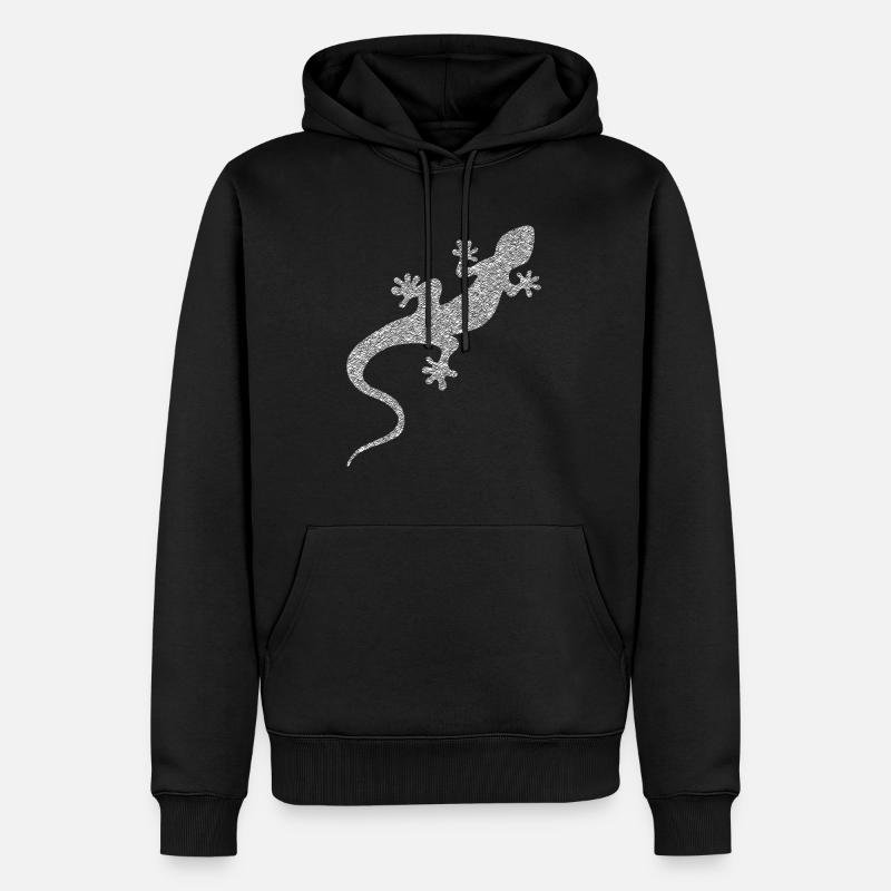 Die weiße Eidechse - Männer Premium Bio Hoodie - Schwarz
