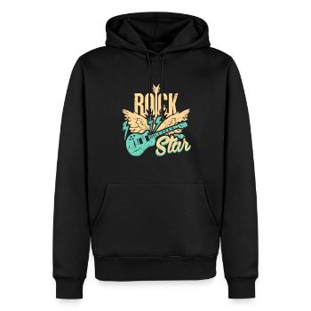 E-Gitarren- - Männer Premium Bio Hoodie - Schwarz - Vorne - Nico (187cm)