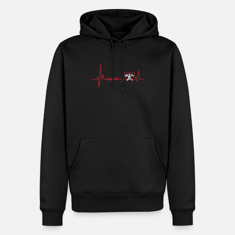 Carpenter Heartbeat Shirt - Sweat à capuche Premium bio Homme - noir