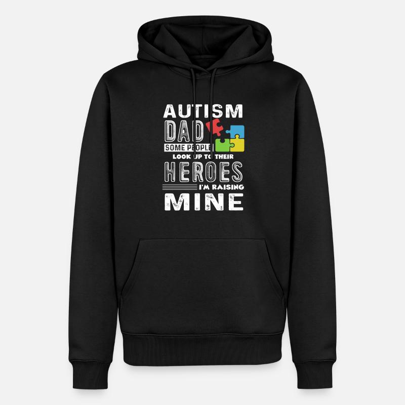 Sensibilisation à l'autisme Papa autisme - Sweat à capuche Premium bio Homme - noir