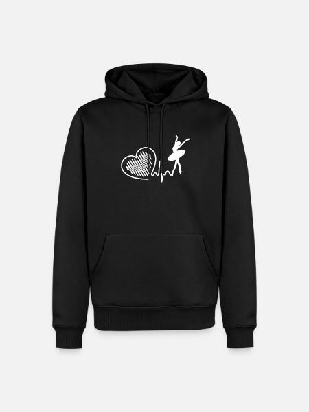 Ballet dancer Ballet dancer Heartbeat - Men’s Premium Organic Hoodie - black