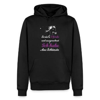 So viele Pferde ich habe das schönste Pferd - Männer Premium Bio Hoodie - Schwarz - Vorne - Nico (187cm)