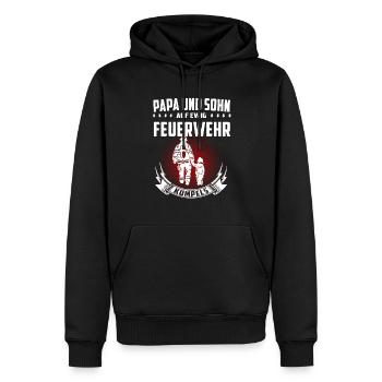 Feuerwehr Feuerwehrmann Kameradschaft Geschenk - Männer Premium Bio Hoodie - Schwarz - Vorne - Nico (187cm)