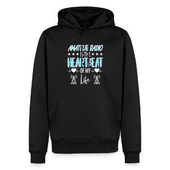 Amateur Radio Radio Radio Radio Radio Amateur Vintage - Sweat à capuche Premium bio Homme - noir - Devant - Nico (187cm)