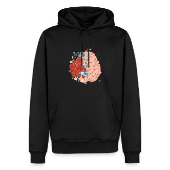 Gehirn - Männer Premium Bio Hoodie - Schwarz - Vorne - Nico (187cm)