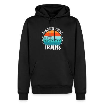 Train Railway Railway Trains Train drivers - Men’s Premium Organic Hoodie - black - Front - Nico (187cm)