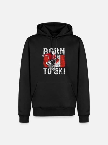 Skier Canada Flag - Men’s Premium Organic Hoodie - black