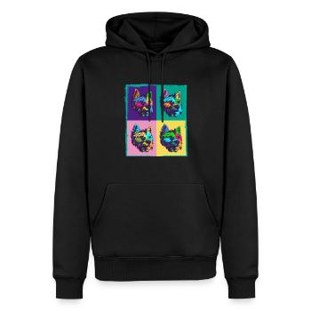 Amoureux des chiens I Pop Art West Highland White Terrier - Sweat à capuche Premium bio Homme - noir - Devant - Nico (187cm)
