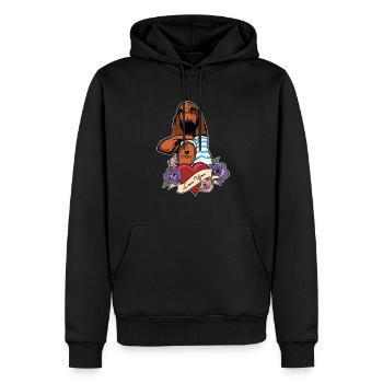 I Love Mom Tattoo I Bloodhound Mom - Männer Premium Bio Hoodie - Schwarz - Vorne - Nico (187cm)