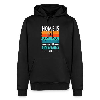 Montagnes Randonnée Alpinistes Escalade - Sweat à capuche Premium bio Homme - noir - Devant - Nico (187cm)