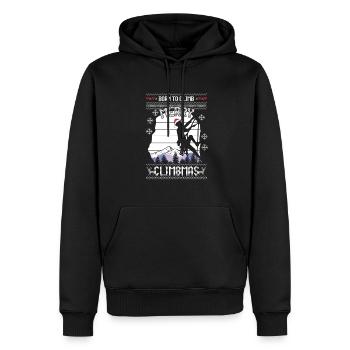 Escalade Montagne Moche Pull de Noël Cadeau - Sweat à capuche Premium bio Homme - noir - Devant - Nico (187cm)