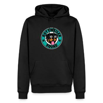 Rottweiler Squad I Dog Lover I Rottweiler - Männer Premium Bio Hoodie - Schwarz - Vorne - Nico (187cm)