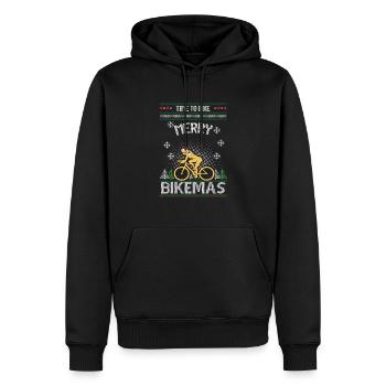 Vélo Ugly Christmas Sweater Cadeau - Sweat à capuche Premium bio Homme - noir - Devant - Nico (187cm)