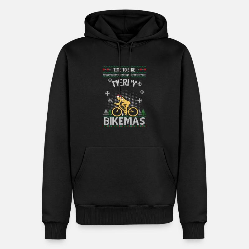 Vélo Ugly Christmas Sweater Cadeau - Sweat à capuche Premium bio Homme - noir