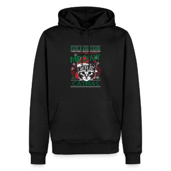Chat Chat Chat Ugly Pull de Noël Cadeau - Sweat à capuche Premium bio Homme - noir - Devant - Nico (187cm)