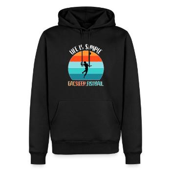 Fistball Fistball Joueurs Fistball Joueurs - Sweat à capuche Premium bio Homme - noir - Devant - Nico (187cm)