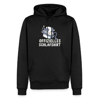 Mein offizielles Schlafshirt mit Katzenbaby - Männer Premium Bio Hoodie - Schwarz - Vorne - Nico (187cm)