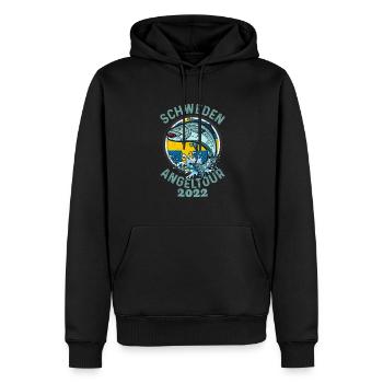 Schweden Angeltour Angeln in Schweden 2022 - Männer Premium Bio Hoodie - Schwarz - Vorne - Nico (187cm)