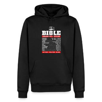 Religious Christian I Bible Verse I Bible - Männer Premium Bio Hoodie - Schwarz - Vorne - Nico (187cm)