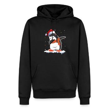 dabbing Pinguin Christmas - Männer Premium Bio Hoodie - Schwarz - Vorne - Nico (187cm)