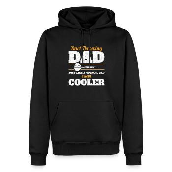 Lancer de fléchettes Papa Joueur de fléchettes Dart Club Père - Sweat à capuche Premium bio Homme - noir - Devant - Nico (187cm)