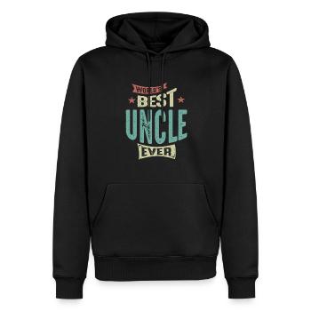 Homme Meilleur oncle jamais drôle Papa / Grand-père - Sweat à capuche Premium bio Homme - noir - Devant - Nico (187cm)
