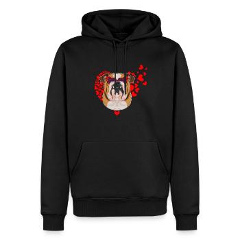 English Bulldog Lover I Dog Lover I English - Männer Premium Bio Hoodie - Schwarz - Vorne - Nico (187cm)