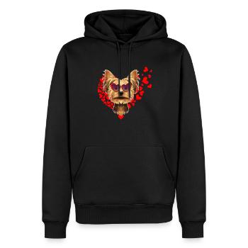 Yorkshire Terrier Lover I Dog Lover I Yorkshire - Sweat à capuche Premium bio Homme - noir - Devant - Nico (187cm)