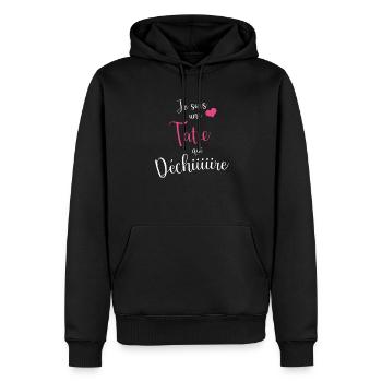 Je Suis Une Tatie Qui Déchire, Tata - Sweat à capuche Premium bio Homme - noir - Devant - Nico (187cm)