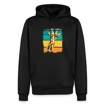 Vintage Giraffe Retro Giraffe Africa Animals Safari - Sweat à capuche Premium bio Homme - noir - Devant - Nico (187cm)