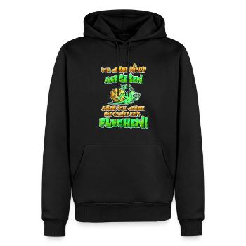 Lustiges Laufshirt mit Schneckeund witzigem Spruch - Männer Premium Bio Hoodie - Schwarz - Vorne - Nico (187cm)