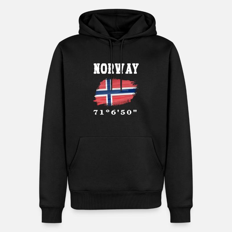 Norvège Norvège Drapeau - Sweat à capuche Premium bio Homme - noir