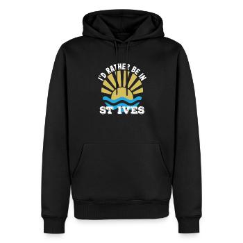 St Ives - Cornwall - Ich wäre lieber in St Ives - Männer Premium Bio Hoodie - Schwarz - Vorne - Nico (187cm)