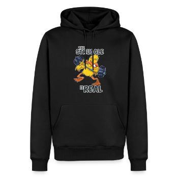 La lutte est real duck i fitness gym i - Sweat à capuche Premium bio Homme - noir - Devant - Nico (187cm)