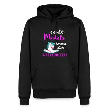 Steuern Mädels Gesetz Einhorn Steuerberaterin Buch - Männer Premium Bio Hoodie - Schwarz - Vorne - Nico (187cm)