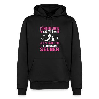 Führerschein Auto Geschenk - Männer Premium Bio Hoodie - Schwarz - Vorne - Nico (187cm)