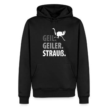 Strauß Ostrich Vogel Strauß Ornithologie - Männer Premium Bio Hoodie - Schwarz - Vorne - Nico (187cm)