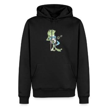 Cottagecore Aesthetic Frog Banjo Fairycore - Men’s Premium Organic Hoodie - black - Front - Nico (187cm)