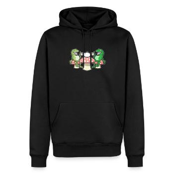 Cottagecore Esthétique Frog Tea Time Fairycore - Sweat à capuche Premium bio Homme - noir - Devant - Nico (187cm)