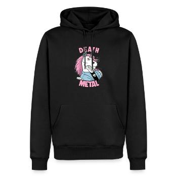 Death Metal Unicorn Unicorn Batteur - Sweat à capuche Premium bio Homme - noir - Devant - Nico (187cm)