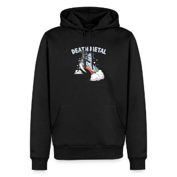 Death Metal Unicorn Unicorn Batteur - Sweat à capuche Premium bio Homme - noir - Devant - Nico (187cm)