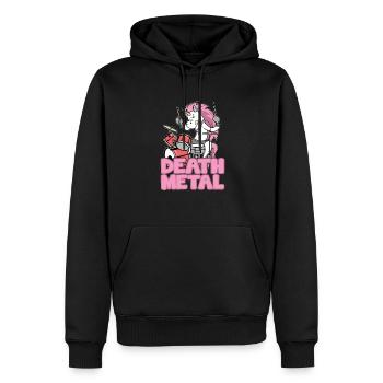 Death Metal Unicorn Unicorn Batteur - Sweat à capuche Premium bio Homme - noir - Devant - Nico (187cm)